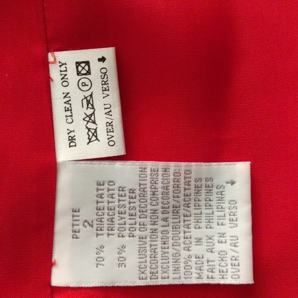 VINTAGE RED LIZ CLAIBORNE SZ 2 Petite CLASSIC SAILOR SUIT JACKET ... - Picture 10 of 13